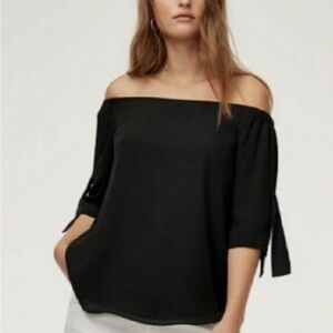 Aritzia Babaton Malik Blouse, Black, size small